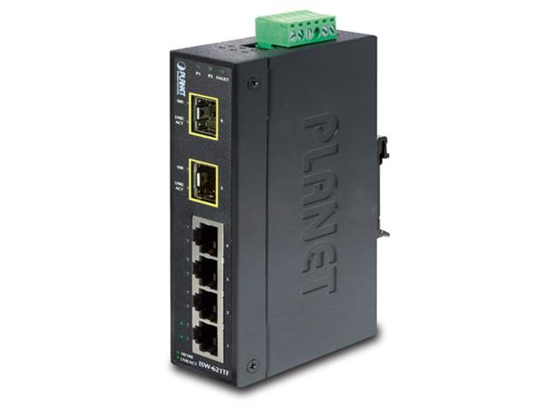 Industriell Switch 4-port 10/100B/Tx+F/O Planet: +2-port SFP F/O 